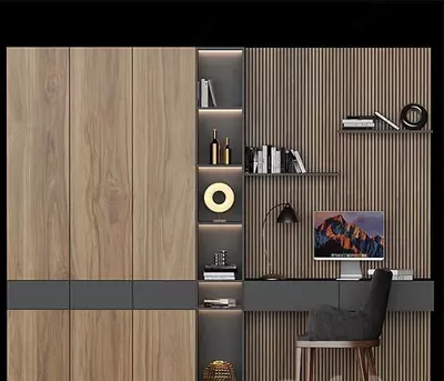 Kabinet ofis mebellari. Model № 4 (qora/yogʻoch)