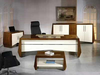 Корпусная офисная мебель. Модель № 5 (Белый/Дерево) - от 3 450 000 сум / комплект