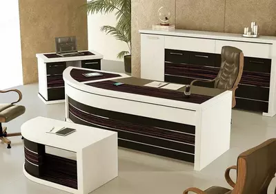 Корпусная офисная мебель. Модель № 9 (Белый/Темное Дерево) - от 3 450 000 сум / комплект