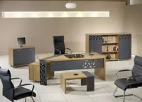 Корпусная декорированная офисная мебель. Модель № 43 (Сосна/черный)