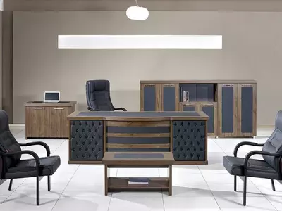 Корпусная декорированная офисная мебель. Модель № 44 (Ясень/черный)