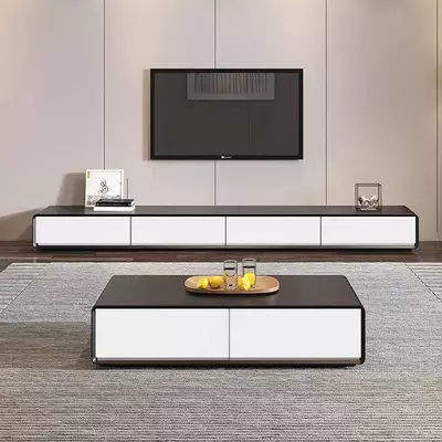 Прямоугольная ТВ-тумба. Модель № 5 (Белый/коричневый)