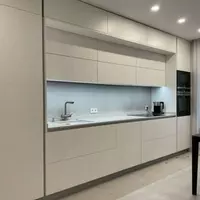 Кухонный гарнитур (прямой) Модель № 002 (Молочный)