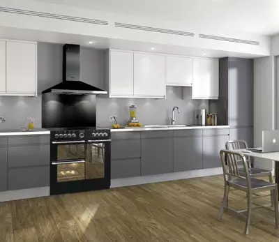 Кухонный гарнитур (прямой) Модель № 003 (Белый/серый) - 2 770 000 сум / пог. м