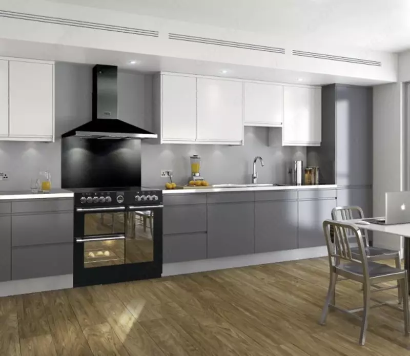 Кухонный гарнитур (прямой) Модель № 003 (Белый/серый) - 2 770 000 сум