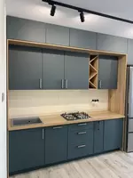 Кухонный гарнитур (прямой) Модель № 005 (Серая синь)