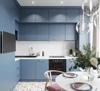 Кухонный гарнитур (прямой) Модель № 005 (Серая синь) - 2 770 000 сум