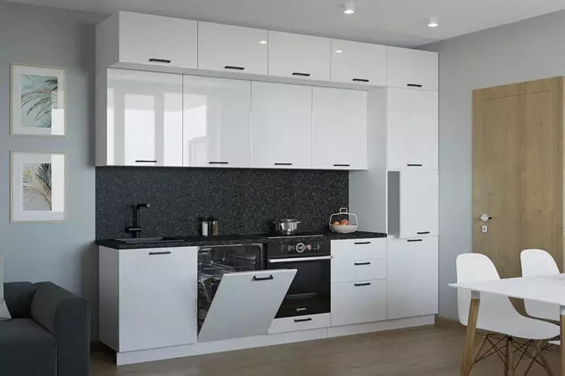 Кухонный гарнитур (прямой) Модель № 012 (Белый) - 2 770 000 сум