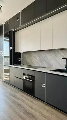 Oshxona to'plami (to'g'ri) Model № 013 (Grafit/oq)