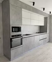 Кухонный гарнитур (прямой) Модель № 017 (Бетон/белый)