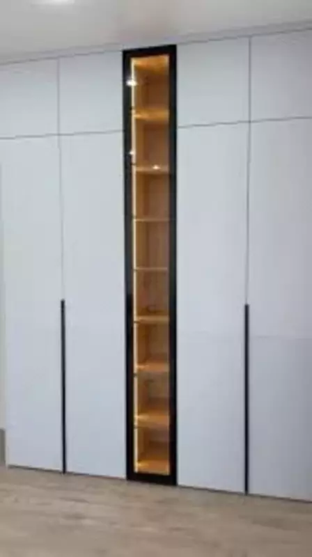 Многофункциональный 4-х створчатый шкаф (8 полок) Модель № 008 (Белый/черный) - 1 240 000 сум