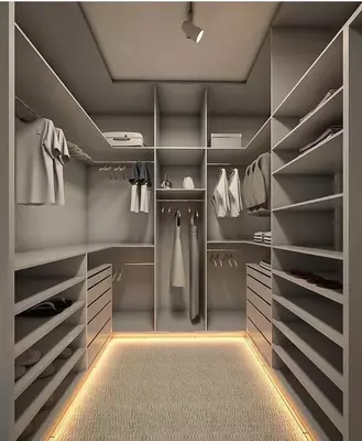 Многофункциональная гардеробная (встроенная) Модель № 010 (Светло/серая)