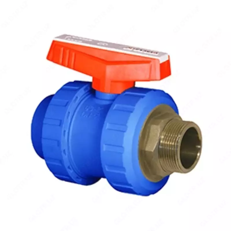 PP sharli klapan tashqi guruch ip bilan birlashtirilgan (ko'k)