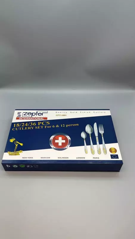  Zepter International OT-4 premium oshxona anjomlari toplami (oltin qoplamali)  18/24/36 dona  zanglamaydigan polat  sovga qutisi. (Assortiment) - 