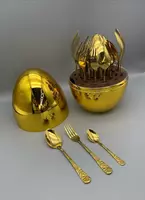 Vikalina 1454 36 qismli pichoqlar toplami (oltin qoplamali)  tuxum shaklidagi plastik taglik bilan