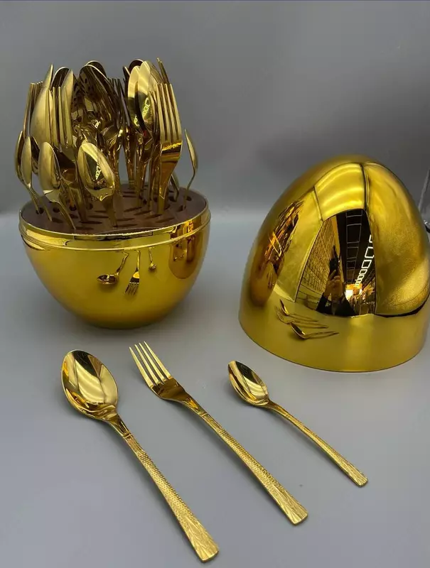 Vikalina 1453  36 qismli pichoqlar toplami (oltin qoplamali)  tuxum shaklidagi plastik taglik bilan