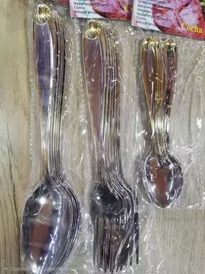 Vikalina 053 pichogi toplami (oltin qoplamali)  6 ta buyum  zanglamaydigan polat