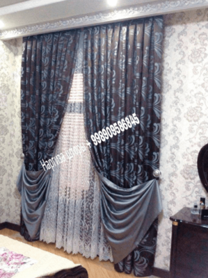 Комбинированные шторы в классическом стиле