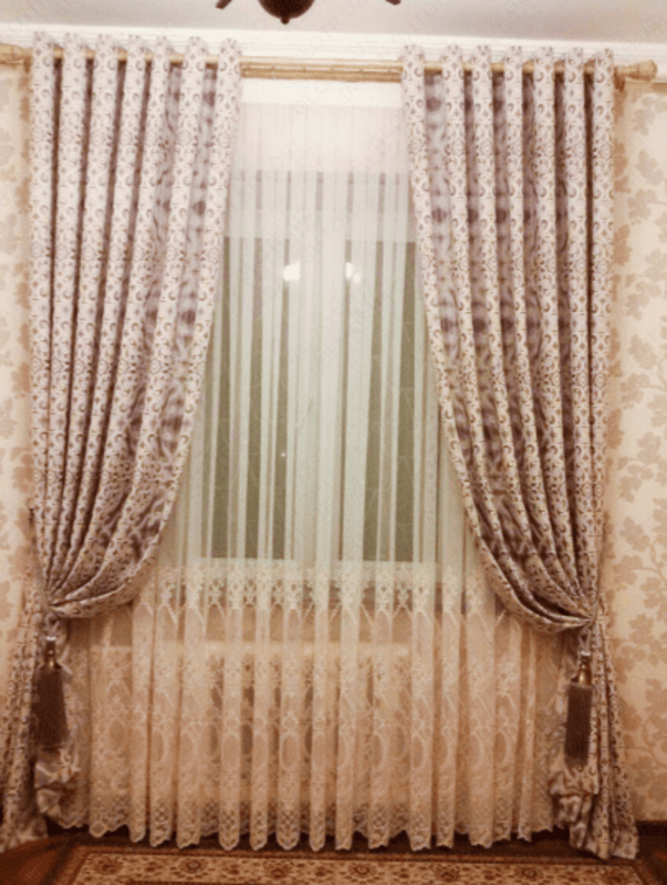 Комбинированные шторы в классическом стиле