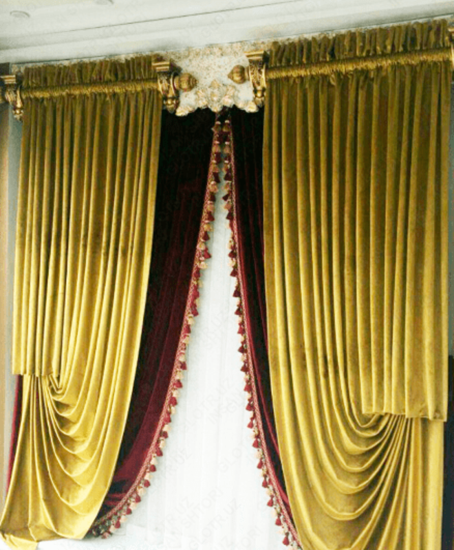 Комбинированные шторы в королевском стиле - от 100 000 сум