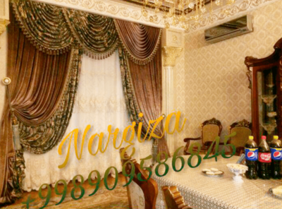 Комбинированные шторы в дворцовом стиле - от 100 000 сум / м