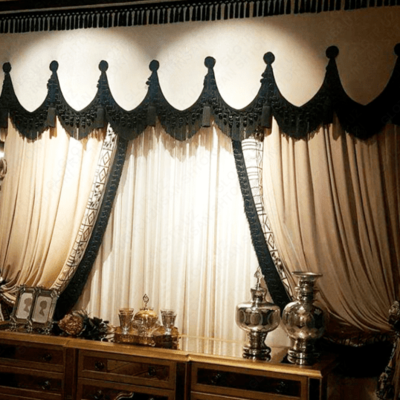 Комбинированные шторы в театральном стиле - от 100 000 сум / м