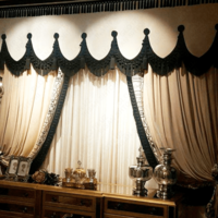 Комбинированные шторы в театральном стиле - от 100 000 сум