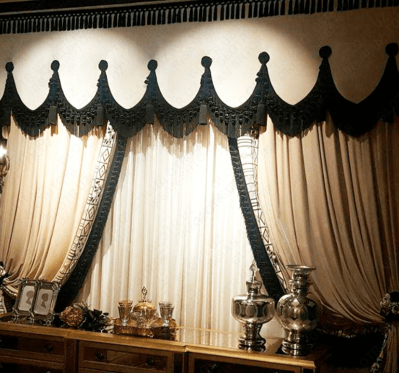 Услуги по пошиву комбинированных штор в театральном стиле - от 100 000 сум