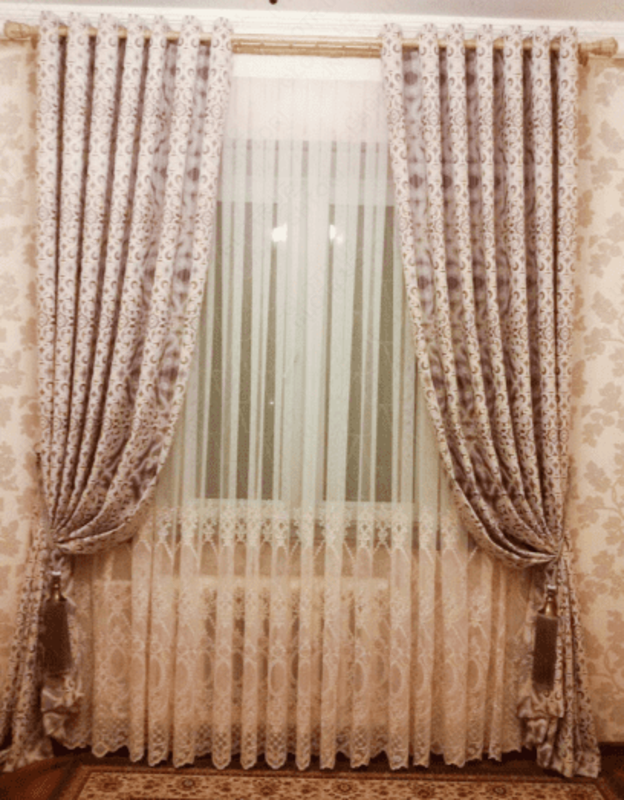 Услуги по пошиву комбинированных штор в классическом стиле