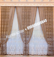 Услуги по пошиву комбинированных штор в театральном стиле