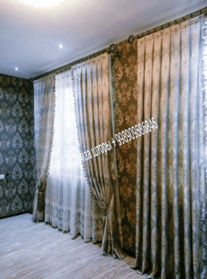 Услуги по пошиву комбинированных штор в классическом стиле - от 100 000 сум