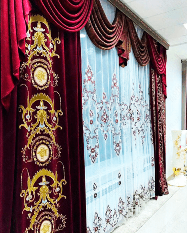 Услуги по пошиву комбинированных штор в дворцовом стиле - от 100 000 сум