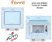  Вытяжка FERRE 60 GLASS SERIES УГОЛ 45° (белая) - 