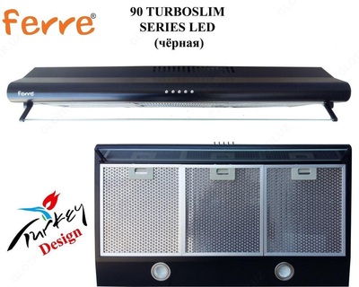 Вытяжка FERRE 90 TURBOSLIM SERIES LED (черная)