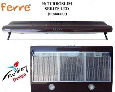Вытяжка FERRE 90 TURBOSLIM SERIES LED (шоколад)