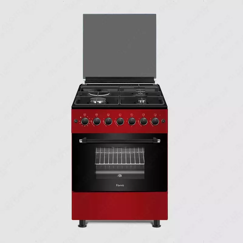   Газовая плита Ferre LN60-22Br/I/R/B( коричневый cтальной красный черный)