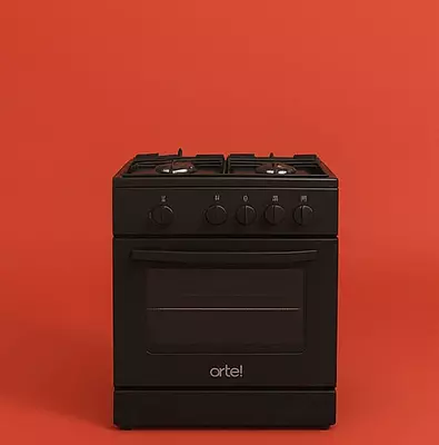 Газовая плита "ARTEL" Apetito 01-G V1, 65 л, Г/К (Черная/матовая)