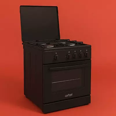Газовая плита "ARTEL" Apetito 01-G V1, 65 л, Г/К (Черная/матовая)