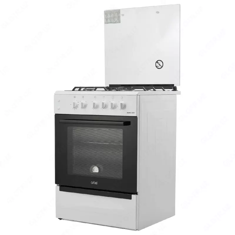 "ARTEL" gaz plitasi Apetito 02-G CHU, 65 l, elektr otash, issiq suv (Oq)