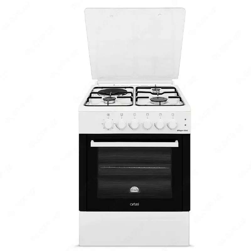 Комбинированная плита (3 газ, 1 электро) "ARTEL" Milagro 00-К V1, 65 л, с ГК в духовом шкафу (Белая)