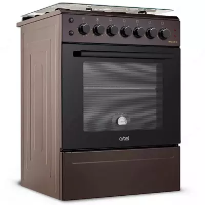 Kombinatsiyalangan pechka (3 gaz, 1 elektr) "ARTEL" Milagro 01-K V1, 65 l, pechda GC bilan, elektr olovli (jigarrang)