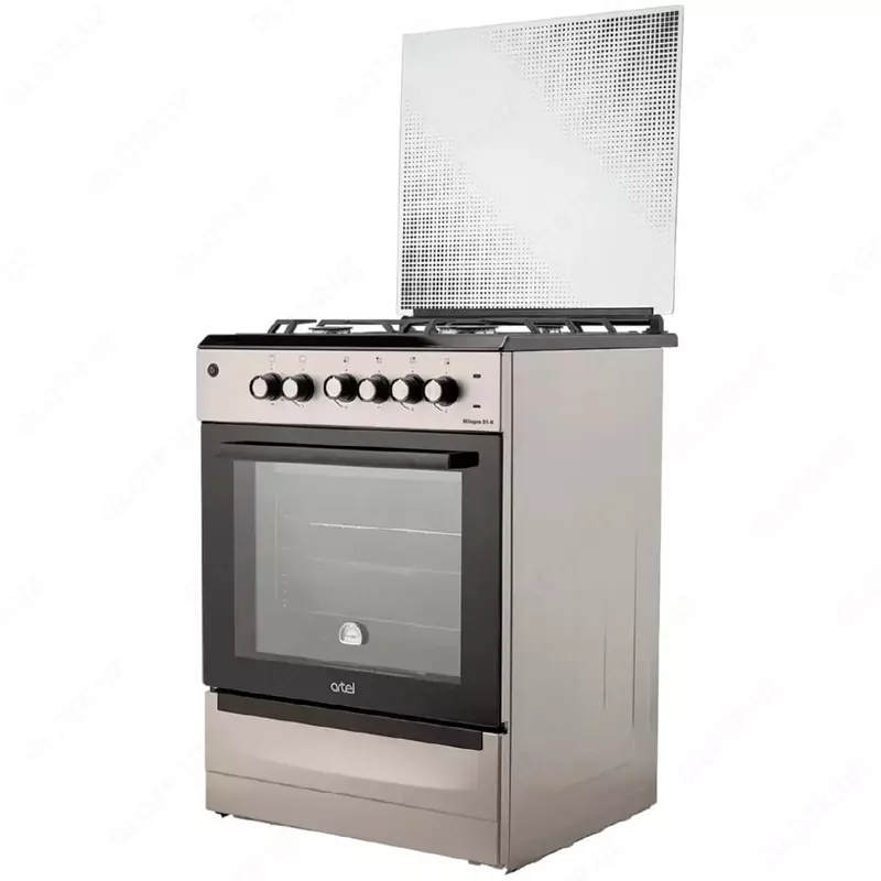  Kombinatsiyalangan pechka (3 gaz  1 elektr) ARTEL Milagro 01-K V1  65 l  pechda GC bilan  elektr olovli (kulrang) Chakana savdo