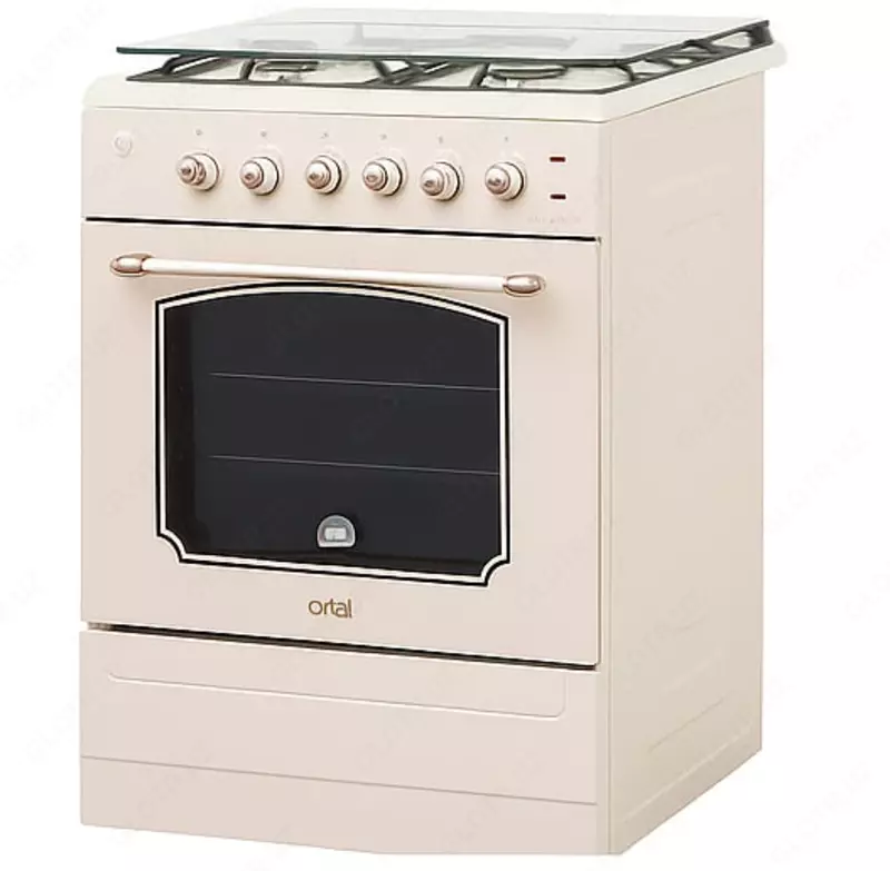 Kombinatsiyalangan pechka (3 gaz  1 elektr) ARTEL Milagro 01-K KP  65 l  issiq suv  elektr otash  panjara (bej/retro)