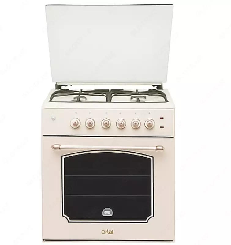  Kombinatsiyalangan pechka (3 gaz  1 elektr) ARTEL Milagro 01-K KP  65 l  issiq suv  elektr otash  panjara (bej/retro) - 