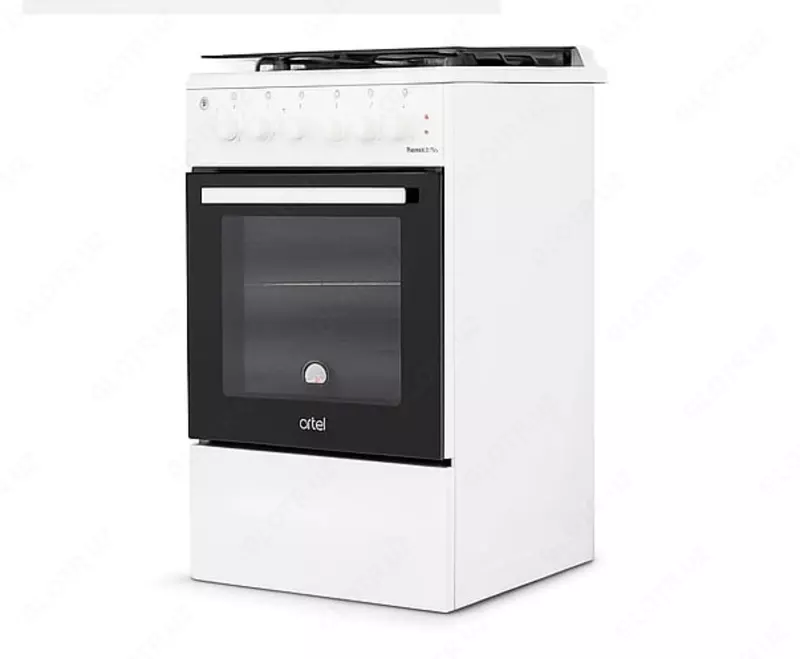 Kombinatsiyalangan pechka (3 gaz, 1 elektr) "ARTEL" Milagro 01-K V1, 65 l, pechda GC bilan, elektr ateşleme (Oq)