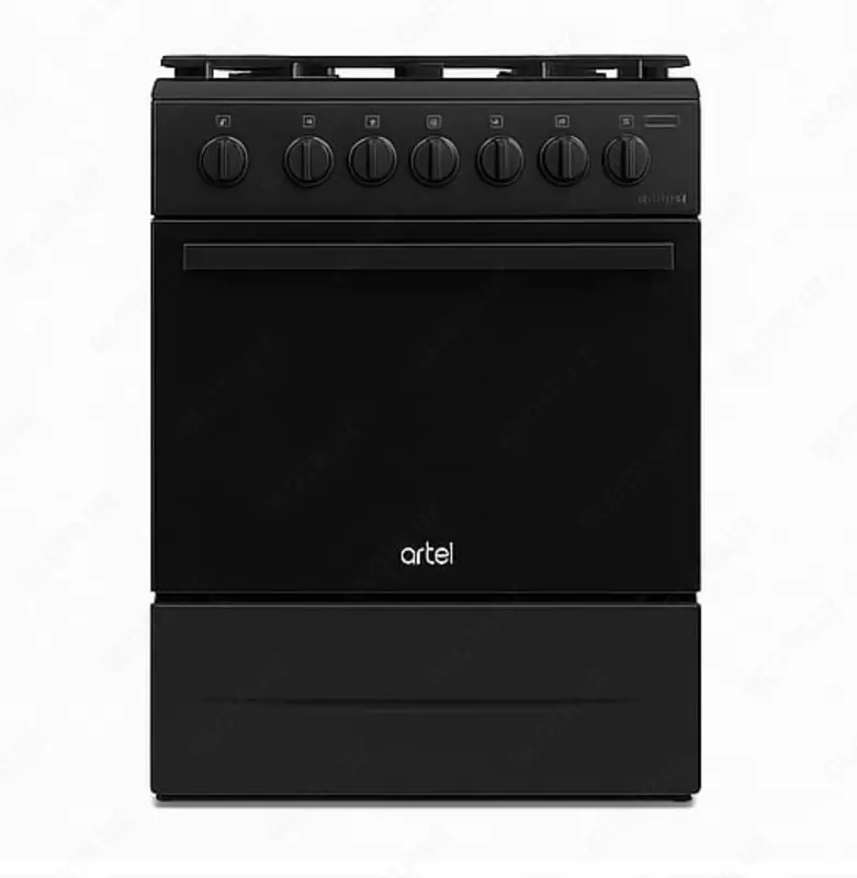 Gaz plitasi "ARTEL" Simfoniya 02-G, Step/Multi, 65 l, elektr otash, panjara, issiq suv, (qora/mat)