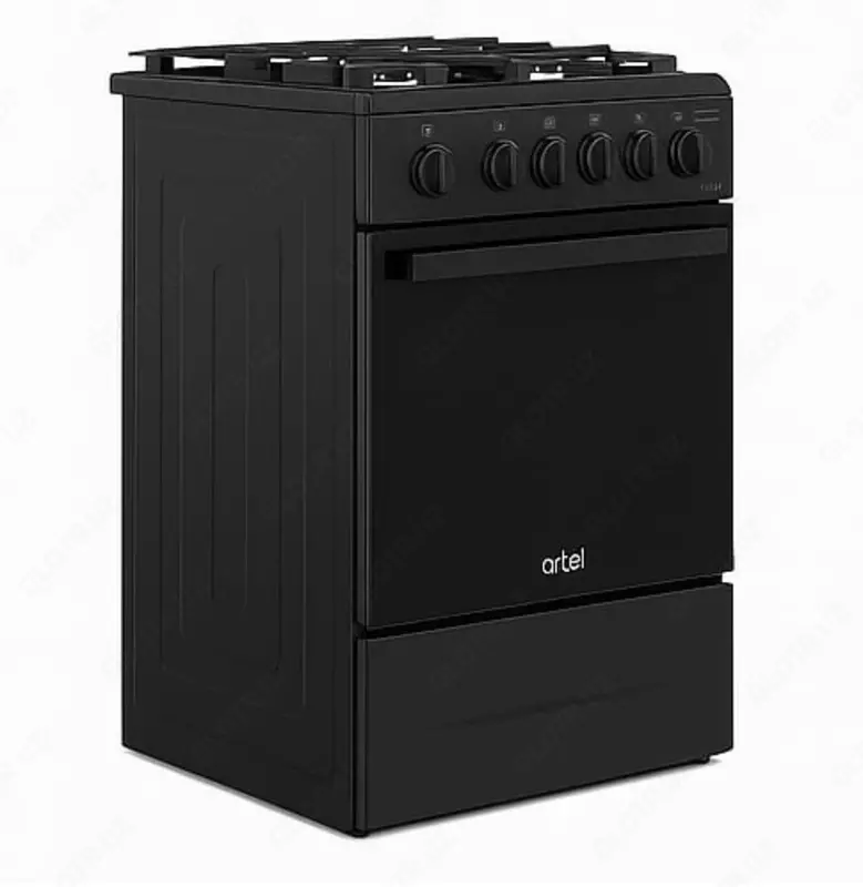 Gaz plitasi "ARTEL" Simfoniya 02-G, Step/Multi, 65 l, elektr otash, panjara, issiq suv, (qora/mat)