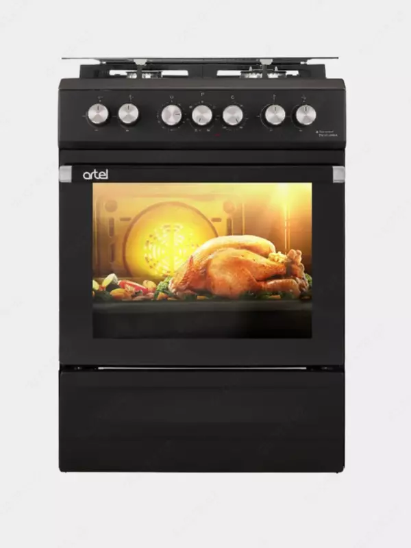 Комбинированная плита (3 газ 1 электро) ARTEL Grand Milagro 02-K  WOK  65 л  г/к  электроподжиг  гриль (Серая)