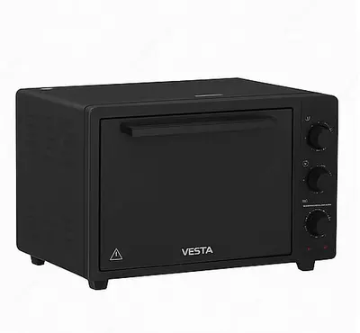 Мини духовая печь "VESTA" 4222, 42 л, 14600 Вт, t 300С, таймер (Черная/Шагрень)