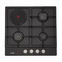 Встраиваемая варочная панель (комбинированная) Artel Classico A63-0420  3 конф. газ  1 электро  электроподжиг  г/к (Черная)
